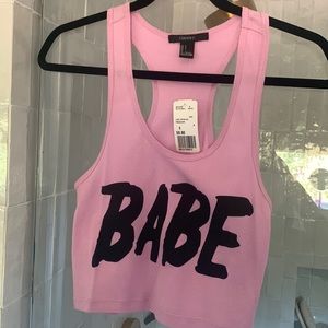 New with tags, lavender babe Forever21 crop top, size Small.